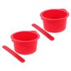 HAKIDZEL 2sets Silicone Wax Warmer Liner Bowls with Mixing Sticks High Temperature Resistant Non-stick Replacement Wax Pots for Hair Removal and Mask Application Red view 1
