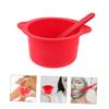 HAKIDZEL 2sets Silicone Wax Warmer Liner Bowls with Mixing Sticks High Temperature Resistant Non-stick Replacement Wax Pots for Hair Removal and Mask Application Red view 2
