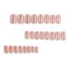 CEWEWP Brown Press-on Nails, 24pcs, Square Shape, Glossy, Cat Eye Holographic Design, Autumn-inspired Decoration view 3