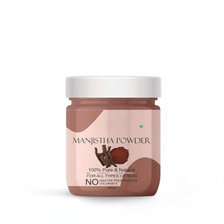 Pure & Natural Manjistha Root Powder | Rubia Cordifolia (Indian Madder) Hair Care & Skin Care 100 gm (Pack of 1 jar 100Gm)