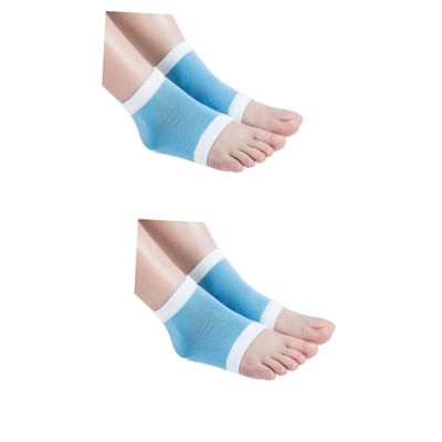 NOLITOY 2pcs Gel Spa Socks Open Toe Design Moisturizing Heel Socks for Dry Cracked