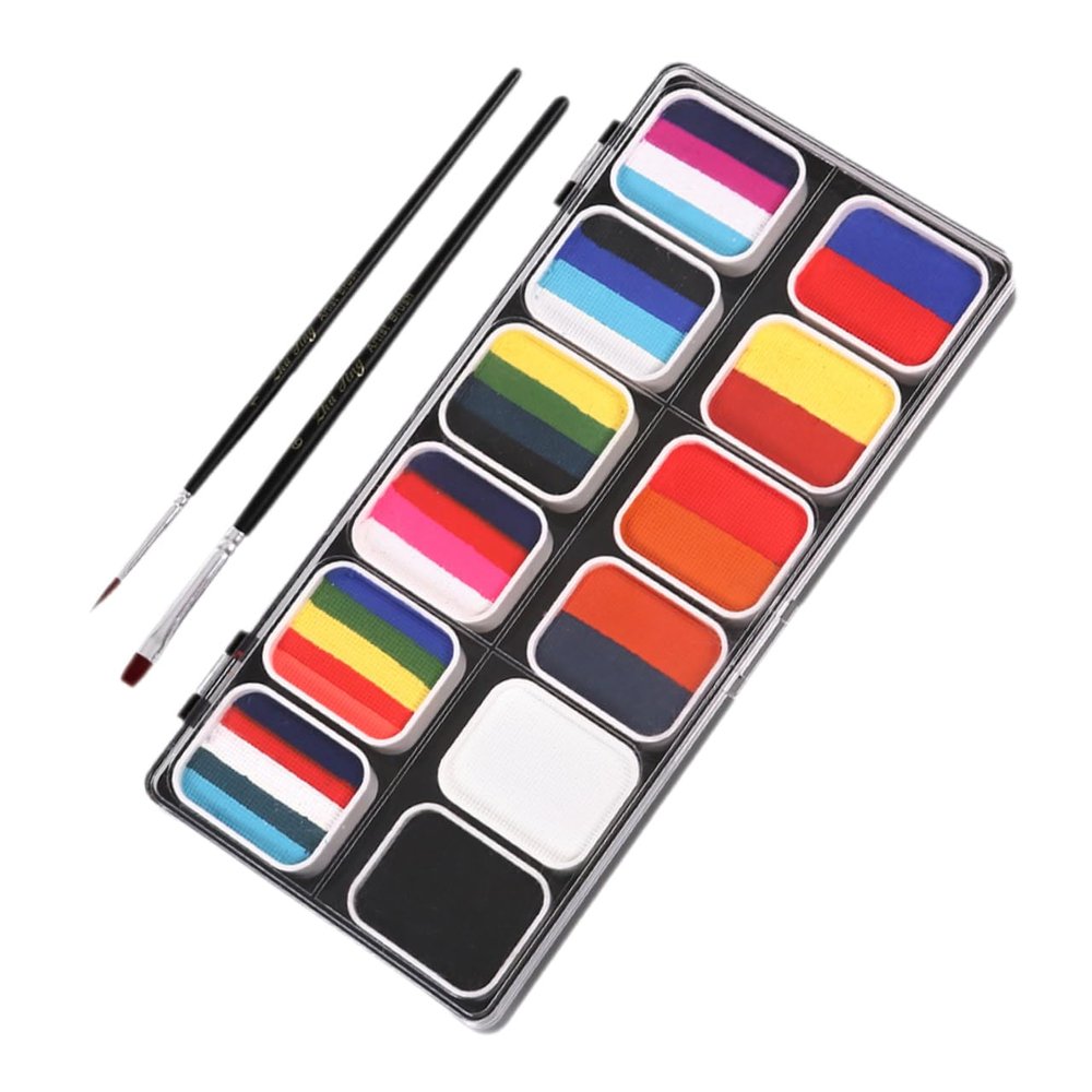 DOITOOL 12-color Face Paint Makeup Kit with Palette Hand-painted Face Painting Kit for Teens Adults