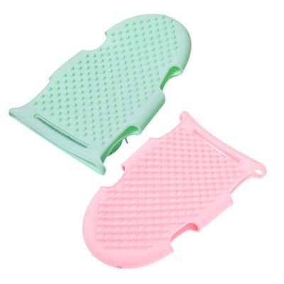 Angoily 2pcs Versatile Silicone Bathing Body Scrubber Exfoliating Loofahs for Adults and Boy Girl Gentle Skin Cleanser for All Body Parts Safe and Durable Material Pink Green