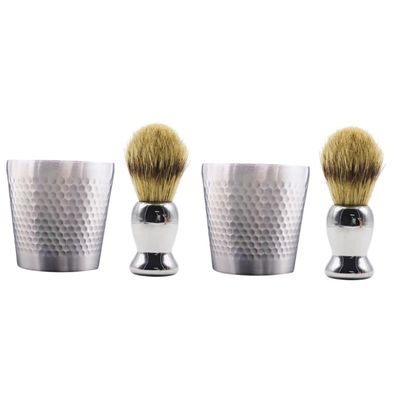 DOITOOL 2sets Beard Shaving Bowl Holder Hair Brush Set Men's Grooming Kit Stencil Tool Safe Use