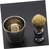 DOITOOL 2sets Beard Shaving Bowl Holder Hair Brush Set Men's Grooming Kit Stencil Tool Safe Use view 2