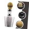 DOITOOL 2sets Beard Shaving Bowl Holder Hair Brush Set Men's Grooming Kit Stencil Tool Safe Use view 4