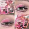 AUKIOOA 9 Colors Eyeshadow Makeup Palette,brilliant Pearlescent Pink Eyeshadow Palette Long Lasting Waterproof Travel Size Gift Kit view 2