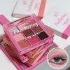 AUKIOOA 9 Colors Eyeshadow Makeup Palette,brilliant Pearlescent Pink Eyeshadow Palette Long Lasting Waterproof Travel Size Gift Kit view 3