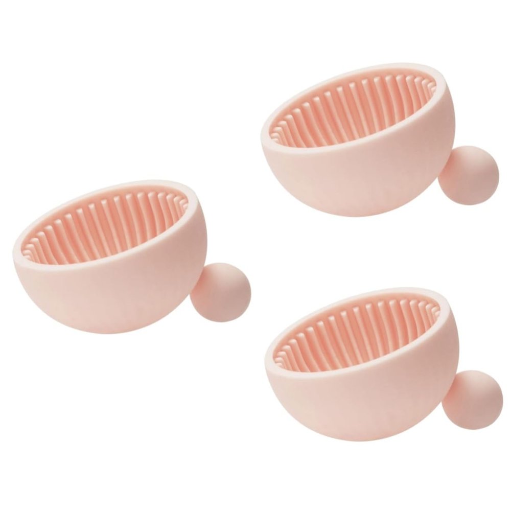 Beaupretty 3pcs Creative Silicone Makeup Brush Cleaning Pad Portable Easy Use Tool for Deep Cleaning Cosmetics for Eye Shadow Makeup Brushes Color