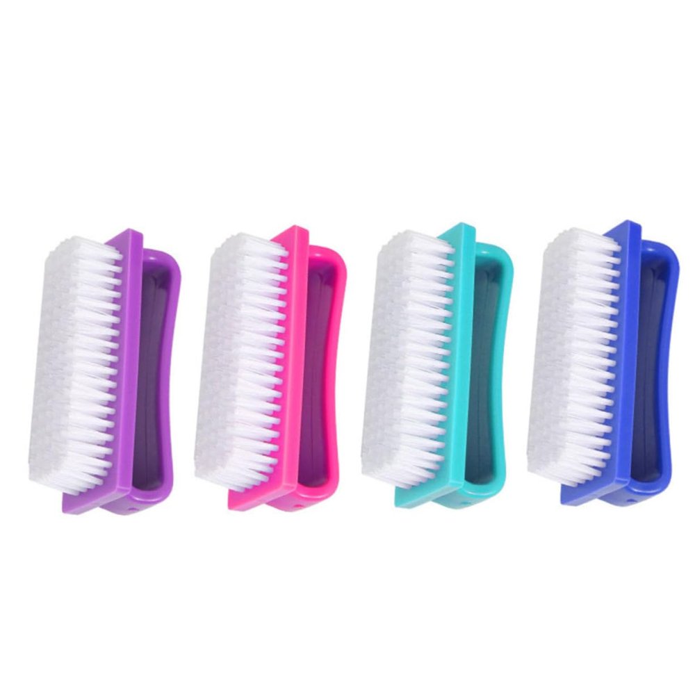 Beaupretty 12pcs Professional Nail Brush for Removal Manicure Pedicure Tools Fingernail Scrubbing Brush Nail Art for Salon Home Use Random Color