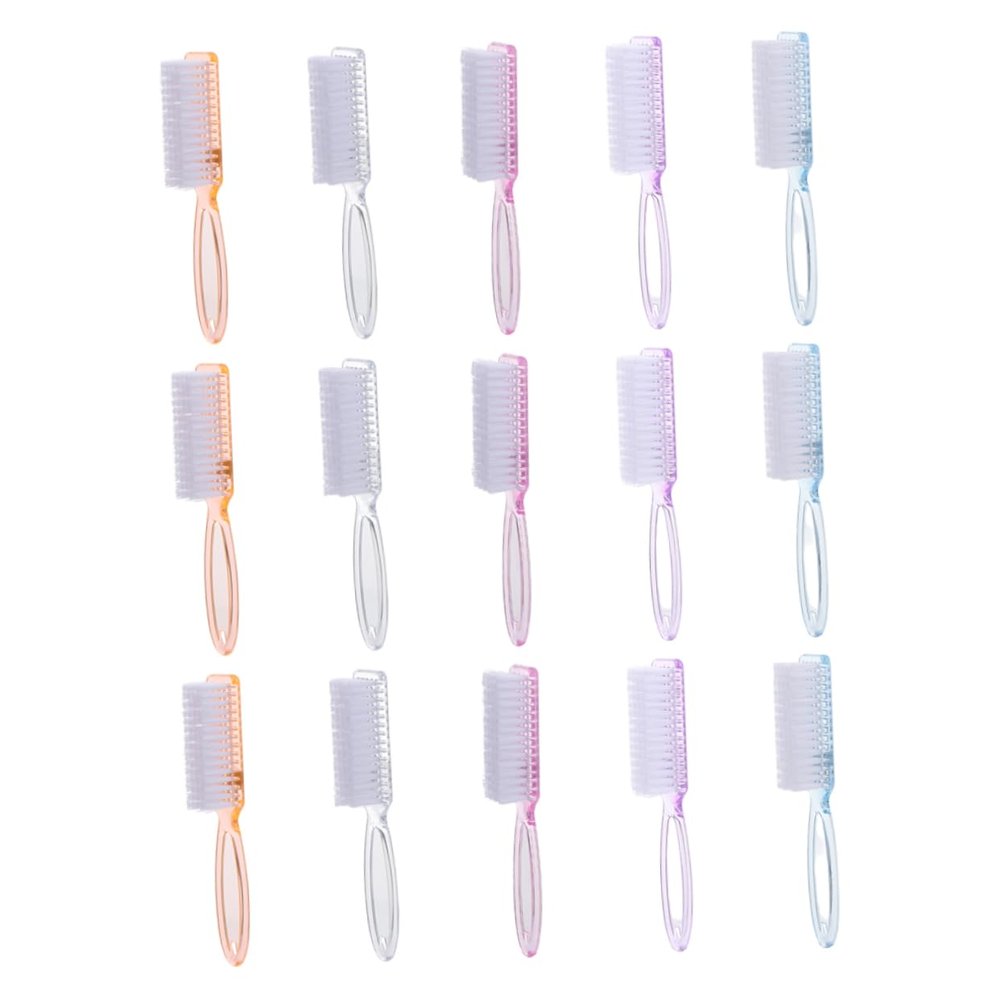 Beaupretty 15pcs Long Handle Nail Brush Cleaning Tools Set for Home and Professional Nail Art Fingernail Dust Brushes for Easy Use and Comfortable Grip