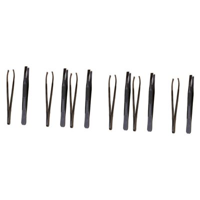 minkissy 12pcs Stainless Steel Eyebrow Clamp Eyebrow Trimmers Tweezers for Precision Shaping Facial Hair Removal Convenient Travel