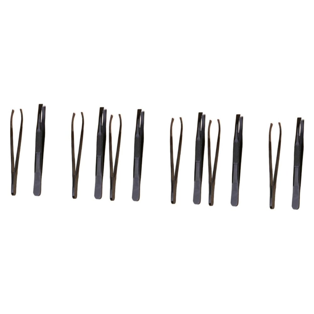 minkissy 12pcs Stainless Steel Eyebrow Clamp Eyebrow Trimmers Tweezers for Precision Shaping Facial Hair Removal Convenient Travel