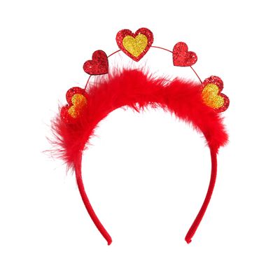 Dzrige Valentine's Day Heart Headband Sequin Love Hair Band Hoop Glitter Heart Shaped Hair Accessoires for Girls Women Valentine's Day New Year Wedding Birthday Party Gift