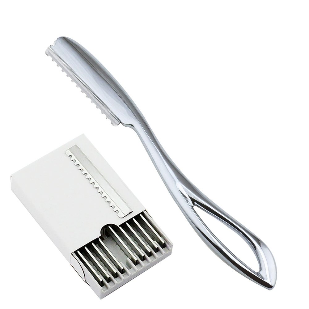 1 Thinning Razor+10 Blades Haircut Thinner Safe Shaving Knife Safety Razor Beard Face Barber Shears Hairdressing Shears
