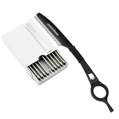 ATRIXU Univinlions 1 Hair Thinning Razor+10 Blades Japan Barber Shear Razor Hairdressing Haircut Scissor Knife Thinner Razor Hair Removal