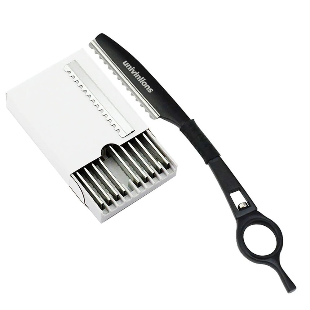 ATRIXU Univinlions 1 Hair Thinning Razor+10 Blades Japan Barber Shear Razor Hairdressing Haircut Scissor Knife Thinner Razor Hair Removal