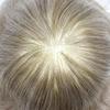 Mens Toupee Men Hair System All French Lace Mens Hairpiece Soft And Breathable Lace Toupee For Men Hair Replacement System For Men Human Hair 7"X9" #750 Very Light Brown+50% Gray-100% Density view 3
