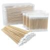 Bamboo Cotton Swabs Set - 400 ct with 300 Double-Tipped 3-Inch and 100 Long 6-Inch Swabs - Biodegradable and Organic with Storage Case for Makeup, Pet Care, and Cleaning view 1