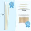 Bamboo Cotton Swabs Set - 400 ct with 300 Double-Tipped 3-Inch and 100 Long 6-Inch Swabs - Biodegradable and Organic with Storage Case for Makeup, Pet Care, and Cleaning view 3