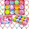 Unicorn Bath Bombs for Kids Girls with Toys Surprise Jewelry Inside Gift for Girls 3 4 5 6 7 8 Years Old Birthday Gifts Ideas Easter Gifts for Girl Easter Basket Stuffers Egg Fillers Christmas Gifts view 1