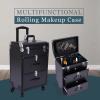 Goudergo Portability Professional Makeup Artist Case with Locks, Multi functional Rolling Train Cosmetic Case with Wheels,Large Trolley Storage Case for Nail for Hair Stylists and Beauticians (Black) view 4