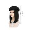 GUERNSEY Cap with Hair Attached for Women Wig Hat Women's Fashion Wig Hat Medium-Length Straight Hair Beret with Wig Adjustable Wig Hat Women's Wig with Hat (Color : A) view 2