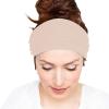 YOLAI Knotted Headband for Women Wide Headband for Women Fashion Hair Bands Elastic Turban for Girls Exercise Yoga (Khaki, One Size) view 2