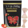 Hard Wax Beads for Hair Removal - 1.1lb/17.05oz Waxing Beads for Coarse Hair, Sensitive Skin, Brazilian Bikini,Underarms,Face,Body - Wax Beans Bulk with 20 Wax Sticks At Home Waxing Kit(Strawberry) view 1