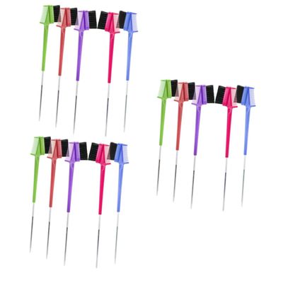 POPETPOP 15pcs Dual-use Brow Combs and Hair Brushes Steel Pin Makeup Tools for Salon and Home Use Random for Shaping and Hair
