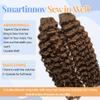 Curly Sew in Hair Extensions Real Human Hair Chocolate Brown Hand Tied Weft Human Hair Bundles for Women Full Head Blonde Hand Tied Water Wave Sew in Double Weft Hair Extensions 80G 14Inch view 3