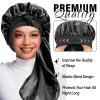 3Pcs Bonnets for Black Women Braid Bonnet, Large Long Satin Bonnet for Braids Sleeping, Black Women Satin Silk Bonnet (3Pcs-Black & Brown & Red) view 3