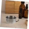 Didiseaon 3pcs Art Shaving Silver Bowl Men's Shaving Soap Bowl Bubble Brush Handle Stainless Steel for Men view 2