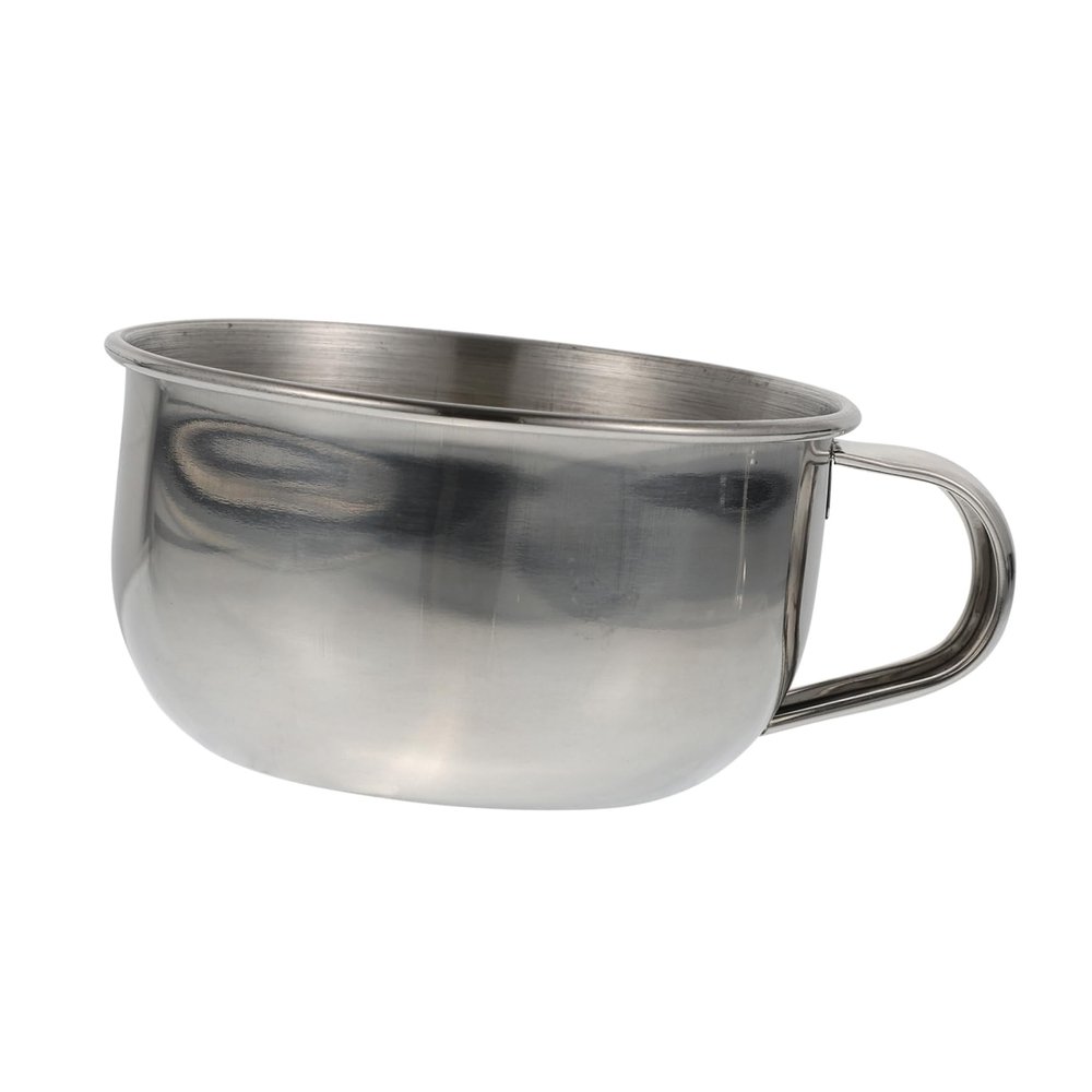 Didiseaon 4pcs Stainless Steel Men's Shaving Bowl Shaving Bubbling Vessel for Men Handle