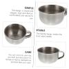 Didiseaon 4pcs Stainless Steel Men's Shaving Bowl Shaving Bubbling Vessel for Men Handle view 2