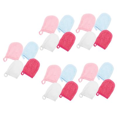Didiseaon 20pcs Microfiber Gentle Cleanser Gloves Makeup Remover Mitts for Women Facial Cleaning Mitts Exfoliating Mask Facial Gloves