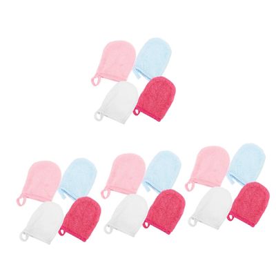 Didiseaon 16pcs Microfiber Mitt Oil Cleanser Face Wash Cloths Reusable Makeup Remover Mitts Facial Scrub Glove