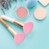Housoutil 2pcs Makeup Brush Holder Cover Micro Palette Concealer Brushes Kit Lip Scrubber Makeup Brush Covers Foundation Brush Cover Brush Bubble Silicone Makeup Brush Holder Pink view 2