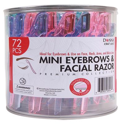 Donna Mini Eyebrows and Facial Razors 72pcs