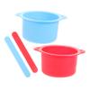 FRCOLOR 2pcs Silicone Wax Warmer Liner Non-stick High-temperature Resistant Wax Bowls for Hair Removal with Stirring Sticks for Salon Use view 1