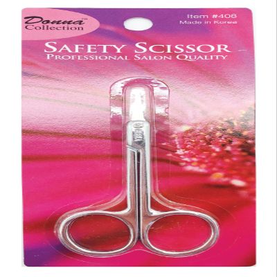 DONNA Silver Modern Eyebrow Grooming Scissors, Nose Hair Scissors, Round Tip Design for Hair, Eyelashes, Nose, Eyebrow Trimming, Mustache