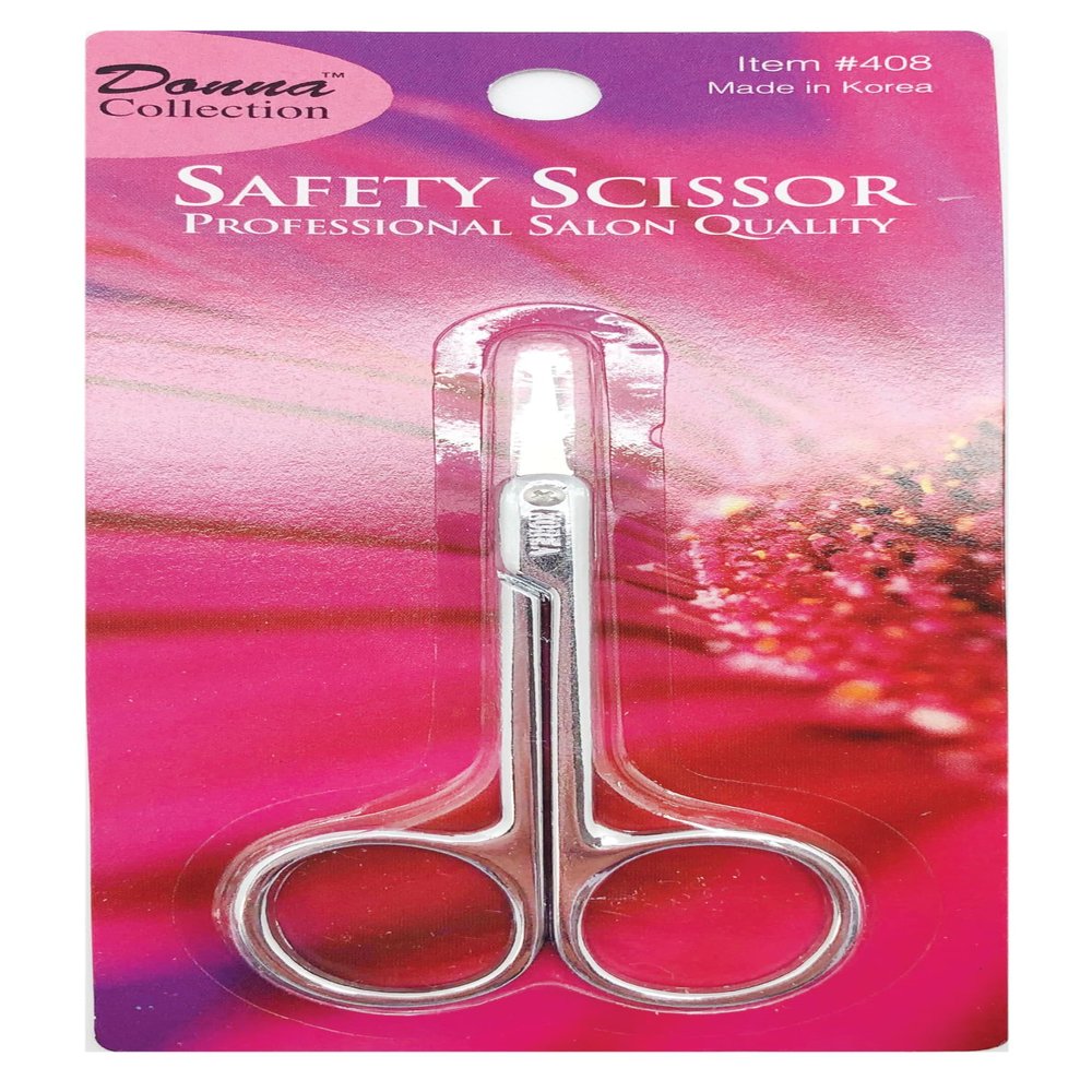 DONNA Silver Modern Eyebrow Grooming Scissors, Nose Hair Scissors, Round Tip Design for Hair, Eyelashes, Nose, Eyebrow Trimming, Mustache