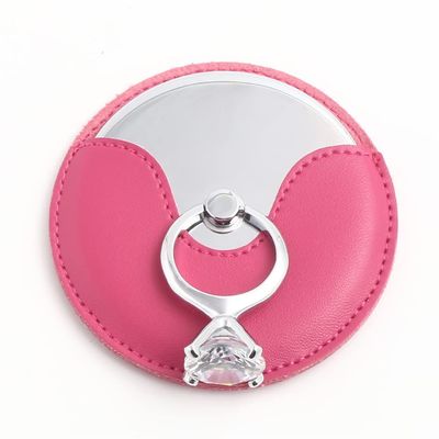 1 Girl Heart Makeup Mirror Female Portable Hand-held Small Mirror Portable Round Makeup Mirror Dormitory Portable Mirror (Color : A, Size : Diameter 7CM) (A Diameter 7CM)