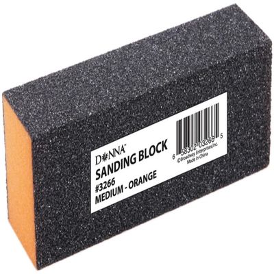 Donna Sanding Block Nail Medium Orange 12pcs