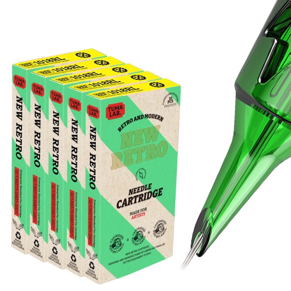 Tumalab Tattoo Cartridge Needles Mixed Size 50pcs for Tattoo Wireless Machine (50Pcs #1018RL)