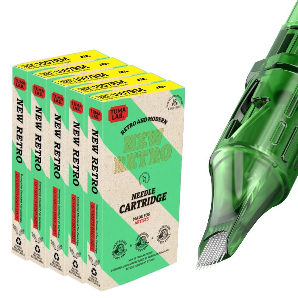 Tumalab Tattoo Cartridge Needles Mixed Size 50pcs for Tattoo Wireless Machine (50Pcs #1007RM)