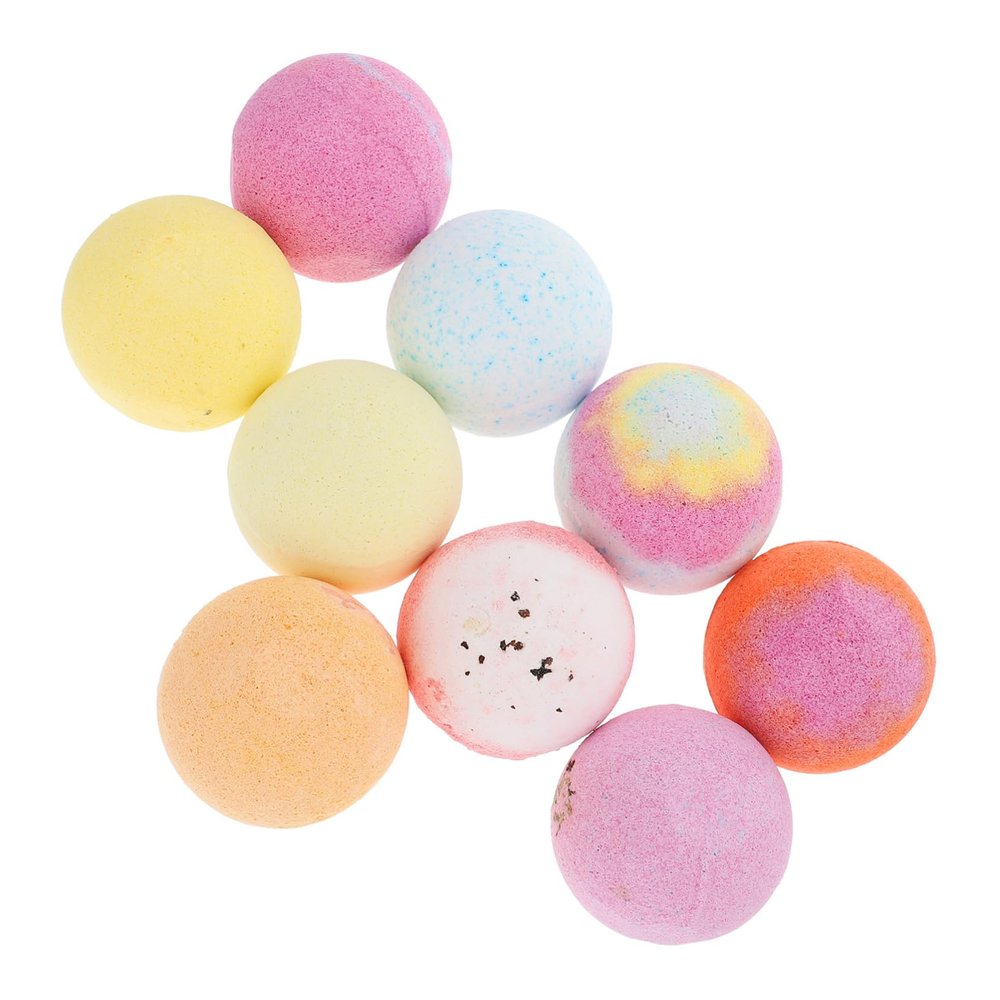 balacoo 9pcs Natural Essential Oils and Dried Flowers Bubble for Relaxation and Skin Moisturizing for for Women and Moms