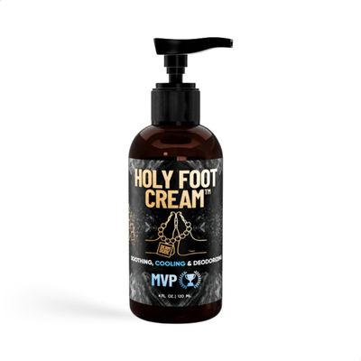 Derm Dude Holy Foot Cream | Daily Moisturizing Foot Cream with DeoPlex for Freshness & Arrowroot for Lightweight Hydration | MVP Scent 4oz