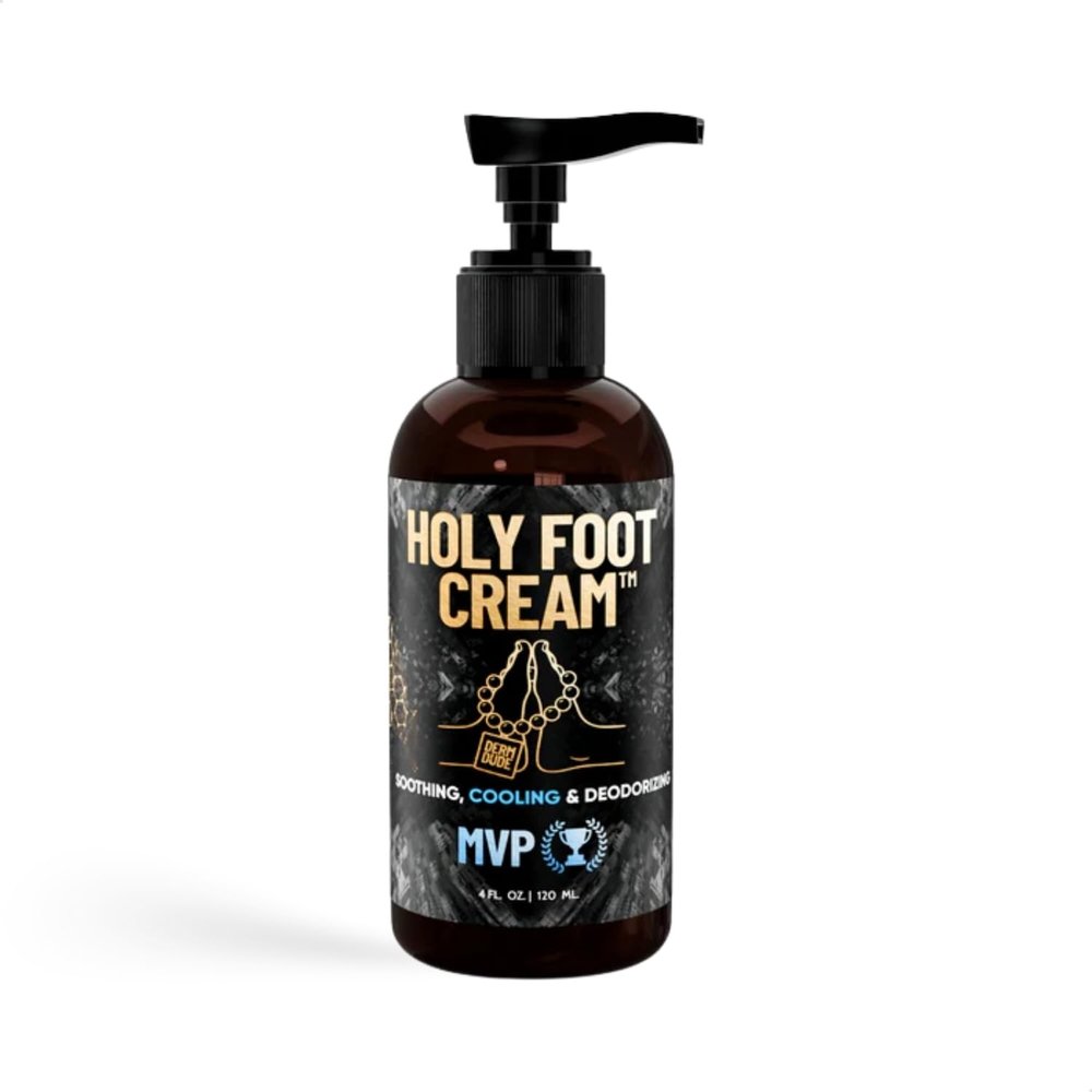 Derm Dude Holy Foot Cream | Daily Moisturizing Foot Cream with DeoPlex for Freshness & Arrowroot for Lightweight Hydration | MVP Scent 4oz