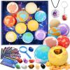 10 Pack Galaxy Bath Bombs for Kids with Surprise Toys Inside Organic Bubble Bath Bombs with Solar System Gemstones Easter Christmas Birthday Gift for Kids Boys Girls view 1